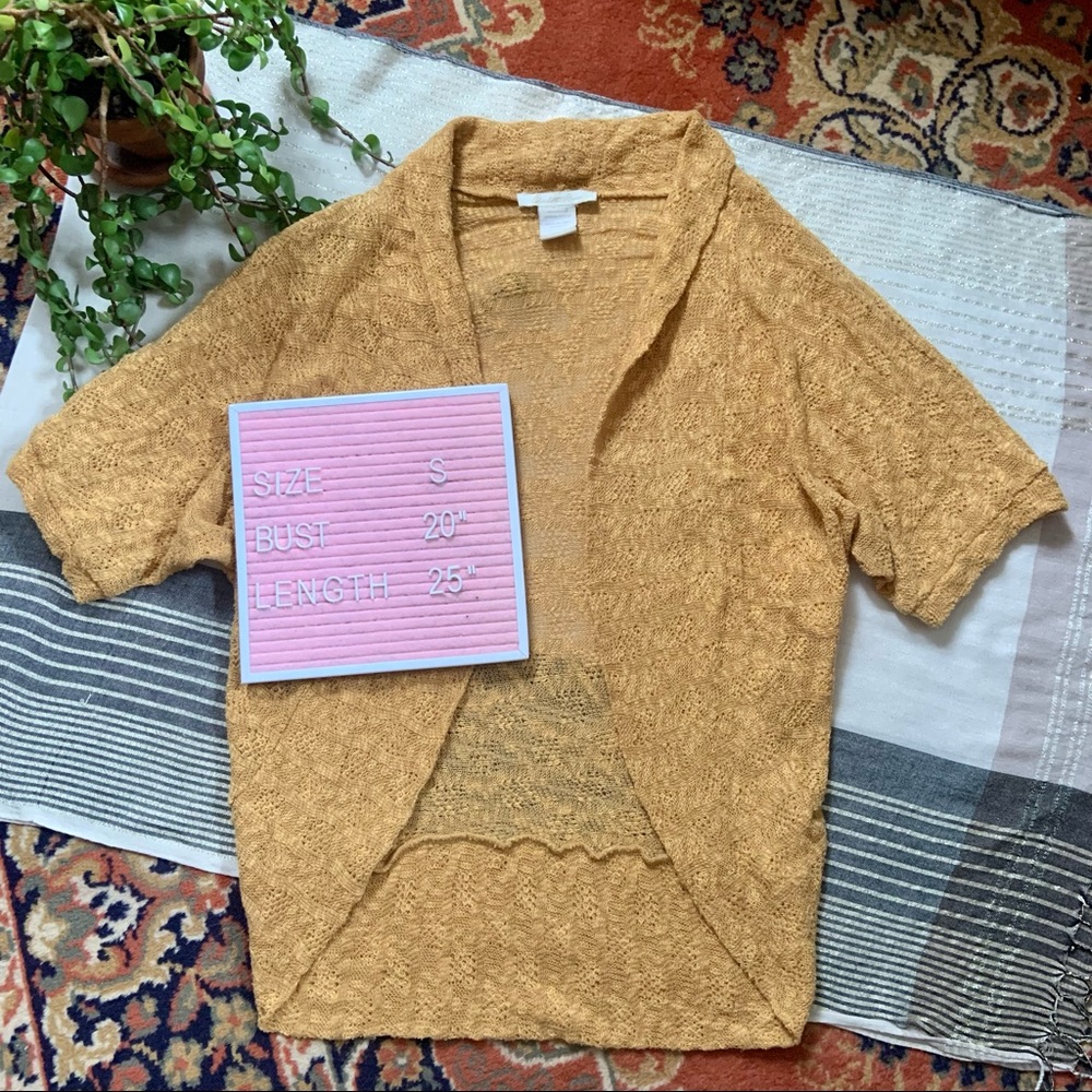 Goldenrod Slouchy Short Sleeve Cardigan